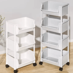 rolling storage cart – multi-layer mobile organizer for kitchen, bedroom & living room