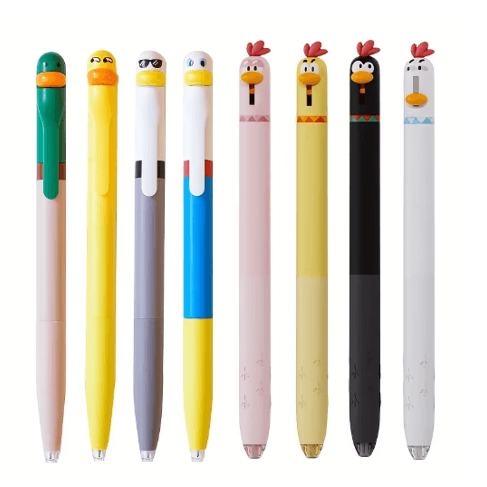 Cute Chicken Gel Pen Set 4pcs Funny Rotating Black Ink Pens 05mm 2