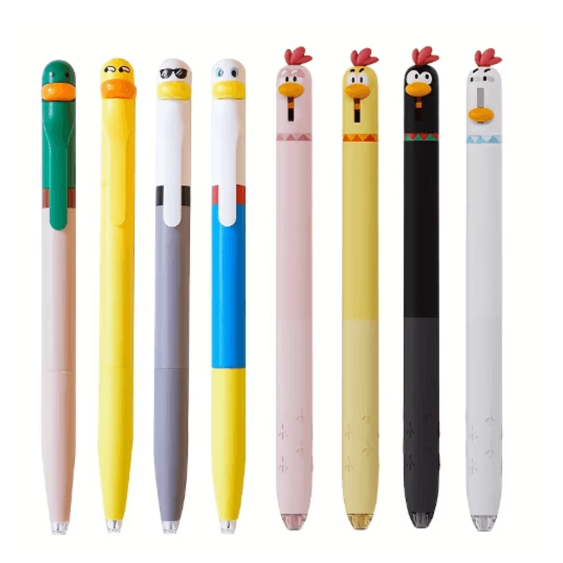 Cute Chicken Gel Pen Set 4pcs Funny Rotating Black Ink Pens 05mm 2