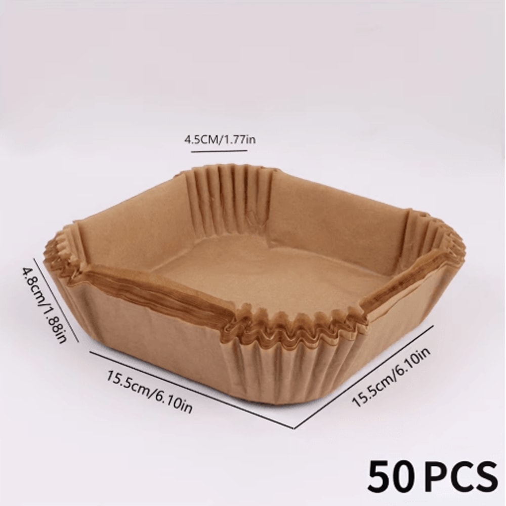 50pcs Air Fryer Paper Liners Non Stick Disposable Baking Sheets For Easy Cleanup 3