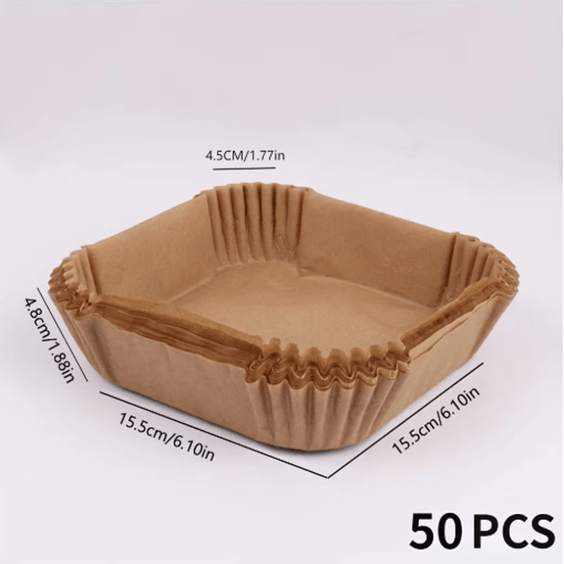 50pcs Air Fryer Paper Liners Non Stick Disposable Baking Sheets For Easy Cleanup 3