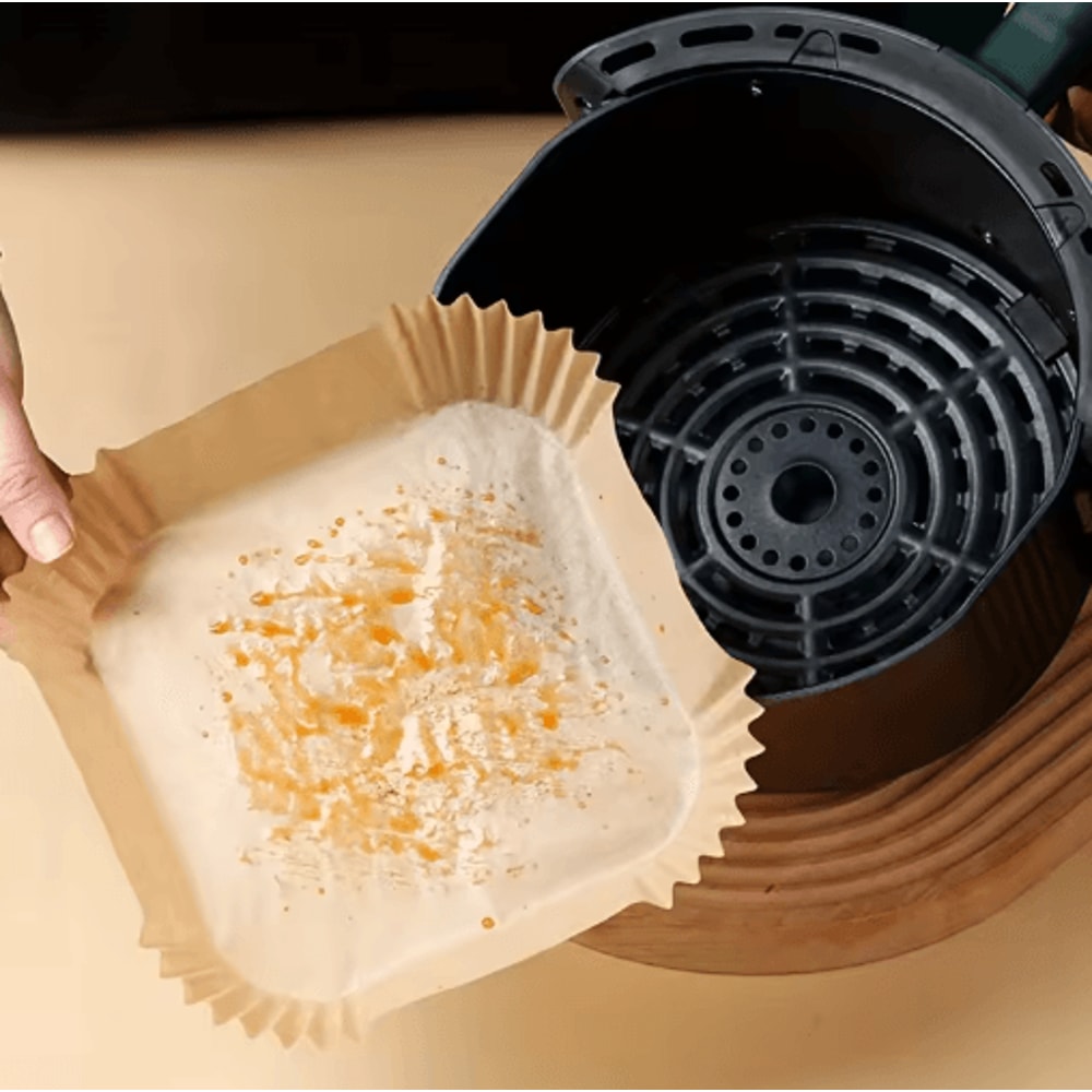 50pcs Air Fryer Paper Liners Non Stick Disposable Baking Sheets For Easy Cleanup 4
