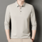 Mens Long Sleeve Polo Shirt 2025 Business Casual Breathable Solid Color Top 6