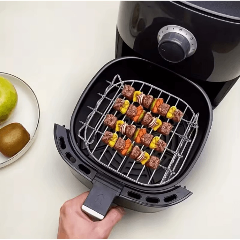 Air Fryer Grill Rack With Skewers Stainless Steel Cooking Rack 20cm 6