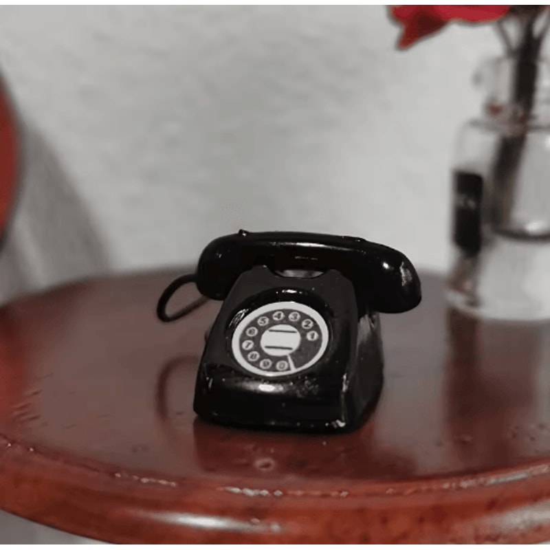 Retro Miniature Phone Model Alloy Dollhouse Decor Play Scene Accessory 1