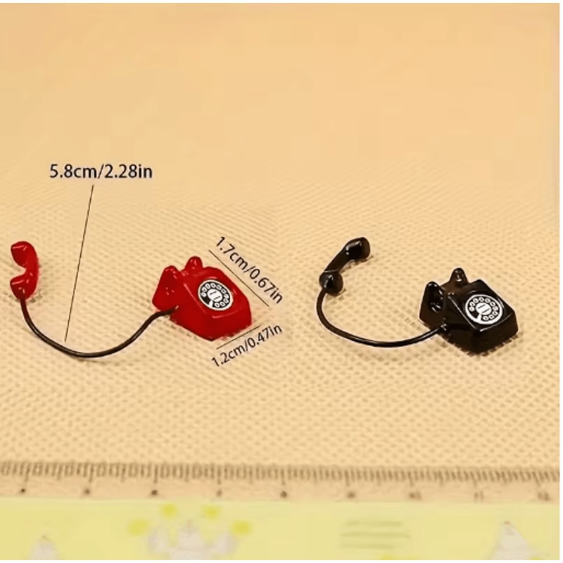 Retro Miniature Phone Model Alloy Dollhouse Decor Play Scene Accessory 4