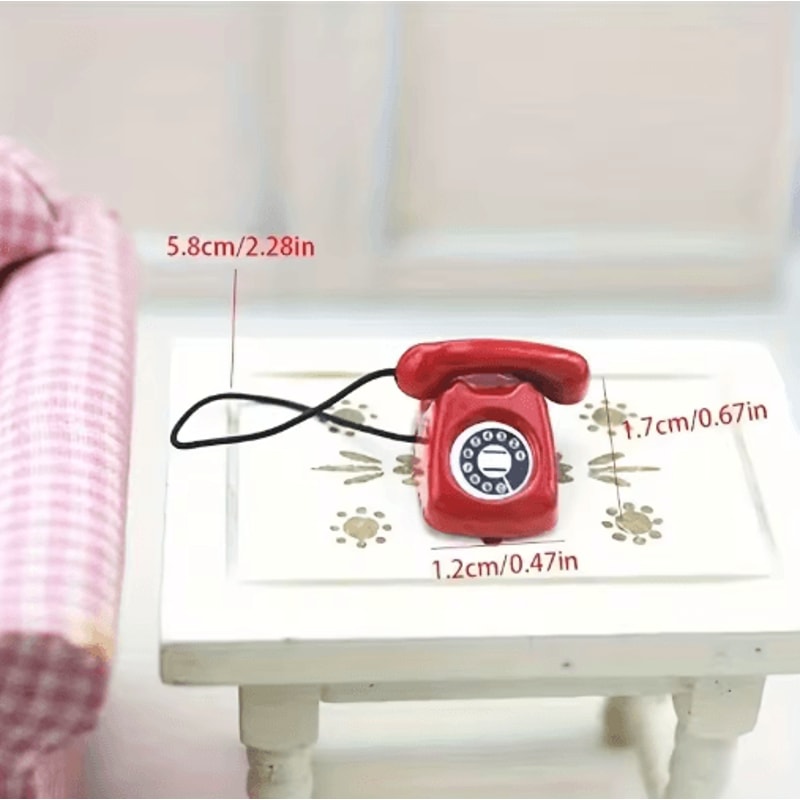 Retro Miniature Phone Model Alloy Dollhouse Decor Play Scene Accessory 5