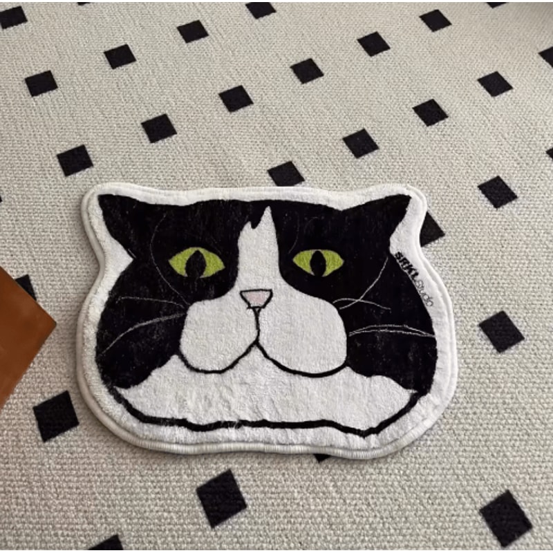 Cute Cat Floor Mat Non Slip Waterproof Bathroom Home Rug 1