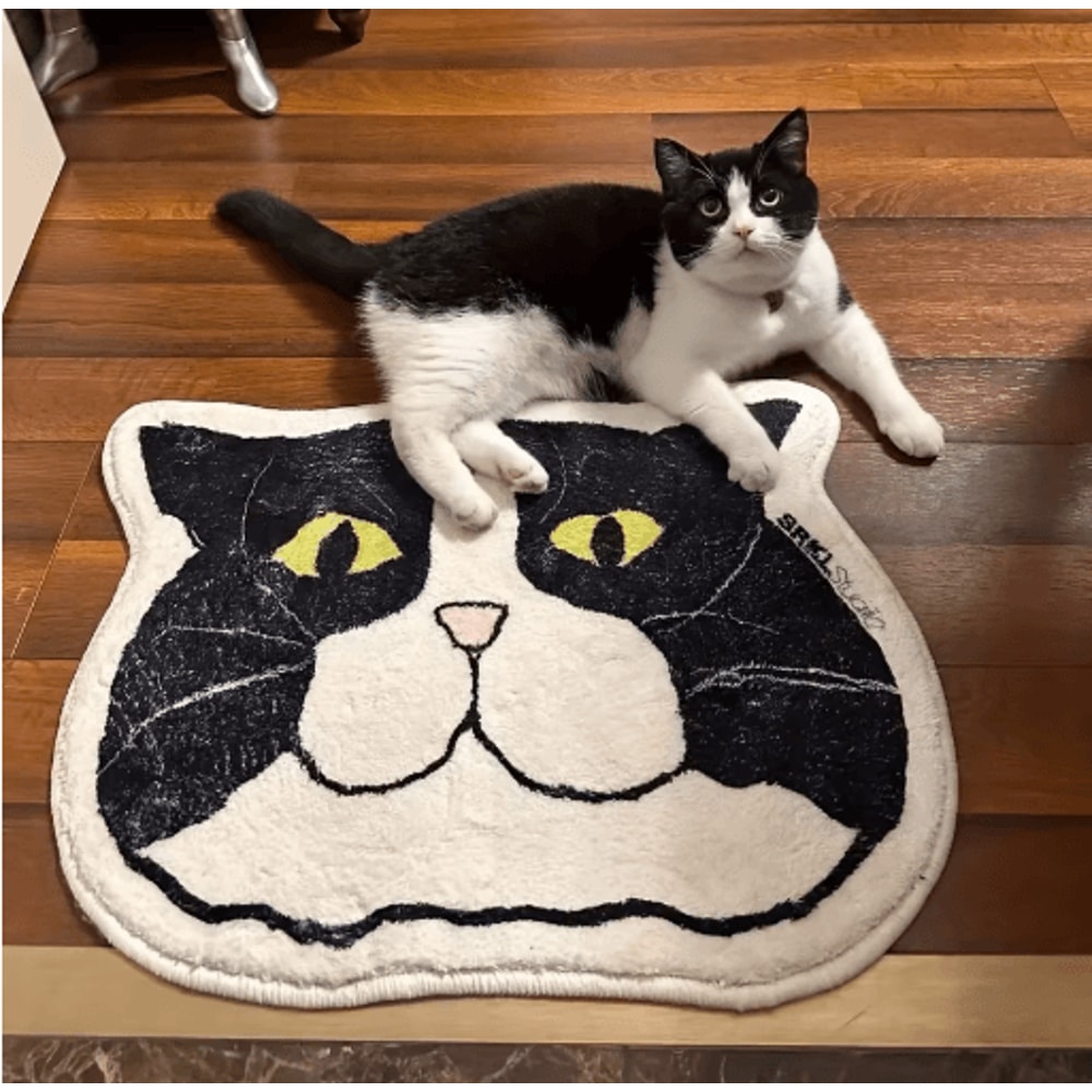 Cute Cat Floor Mat Non Slip Waterproof Bathroom Home Rug 0