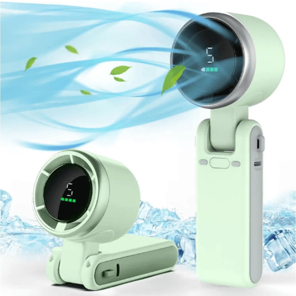 3in1 Portable Mini Fan 5 Speed Rechargeable USB Travel Cooling Fan 4