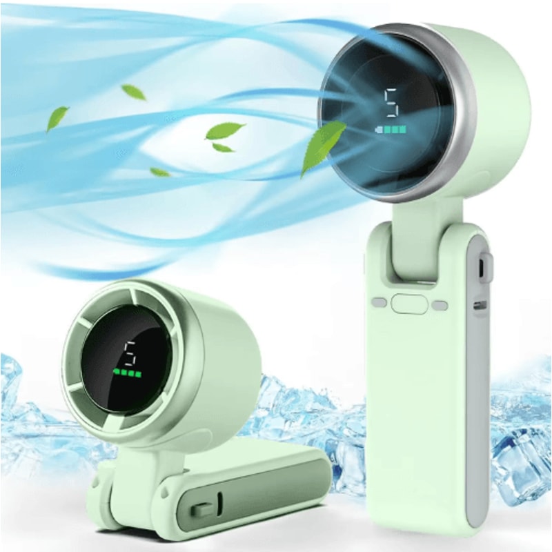 3in1 Portable Mini Fan 5 Speed Rechargeable USB Travel Cooling Fan 4