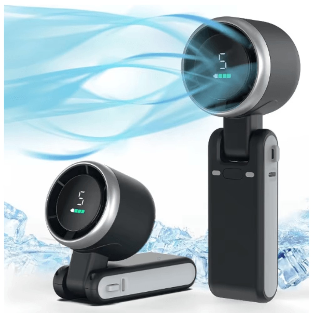 3in1 Portable Mini Fan 5 Speed Rechargeable USB Travel Cooling Fan 7