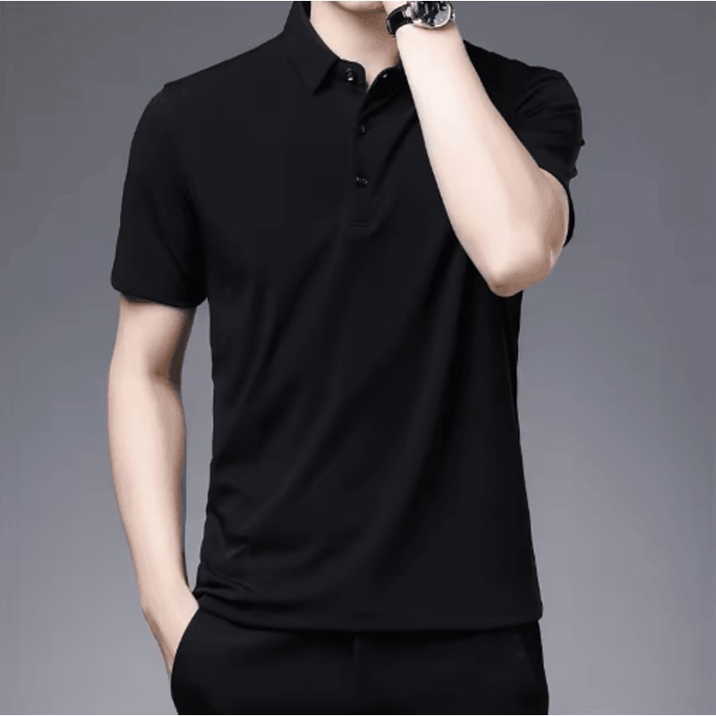 Mens Short Sleeve Polo Shirt Breathable Business Casual Summer Essential 5