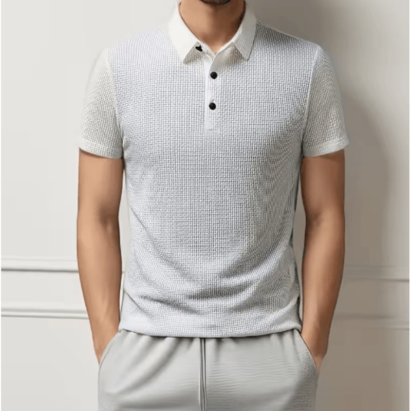 Mens Embroidered Polo Shirt Short Sleeve Business Casual Summer Top 7