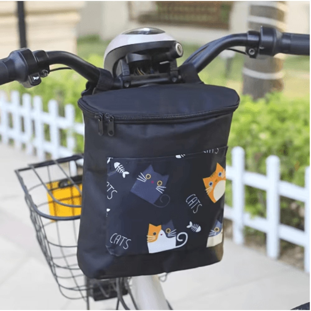 Motorcycle Handlebar Storage Bag Large Capacity Front Zipper Bike Pouch 0