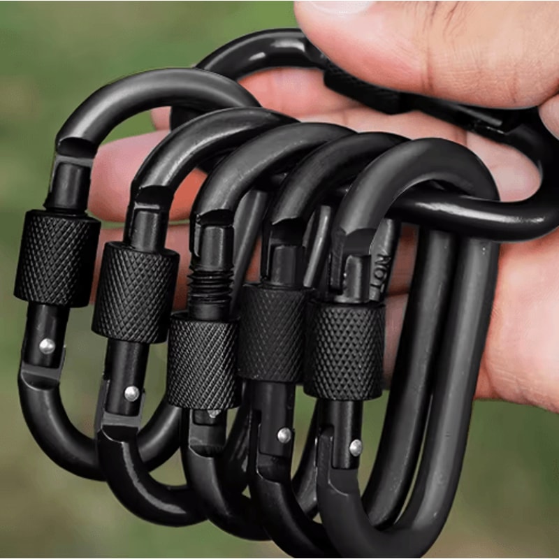 6pcs Carabiner Clips Set Durable Spring Snap Hooks For Outdoor Everyday Use 1