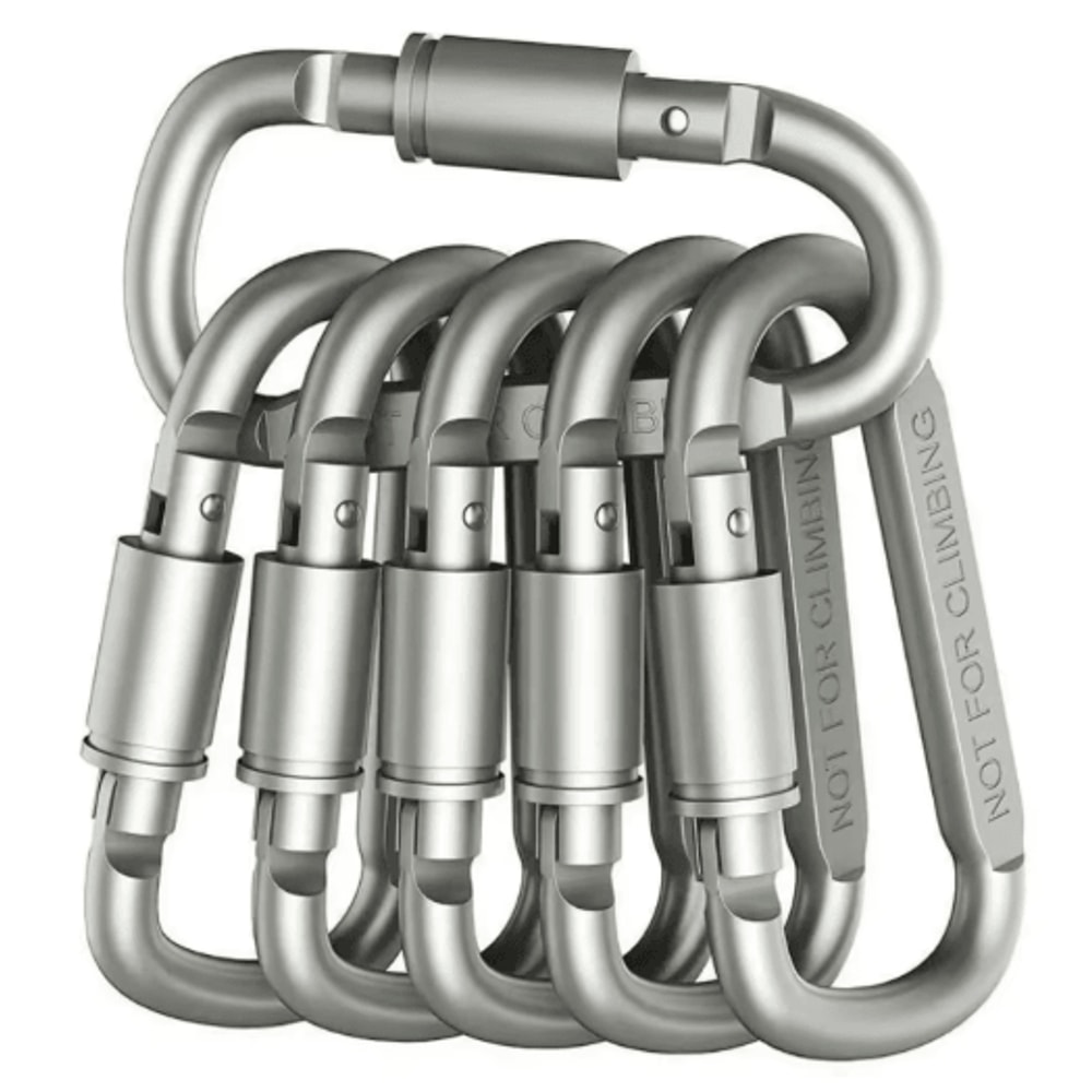 6pcs Carabiner Clips Set Durable Spring Snap Hooks For Outdoor Everyday Use 2