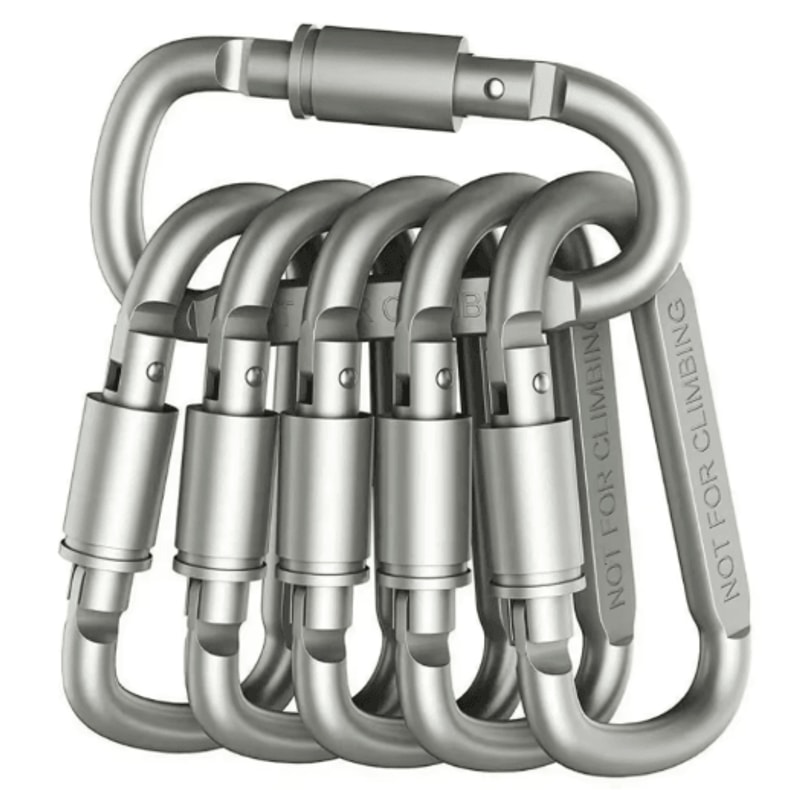 6pcs Carabiner Clips Set Durable Spring Snap Hooks For Outdoor Everyday Use 2