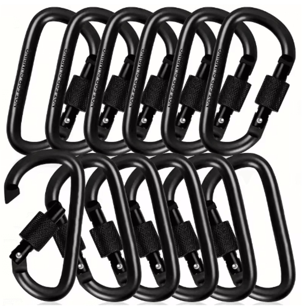 6pcs Carabiner Clips Set Durable Spring Snap Hooks For Outdoor Everyday Use 6