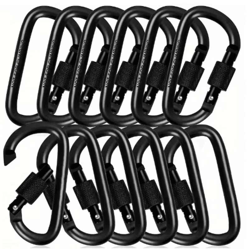 6pcs Carabiner Clips Set Durable Spring Snap Hooks For Outdoor Everyday Use 6