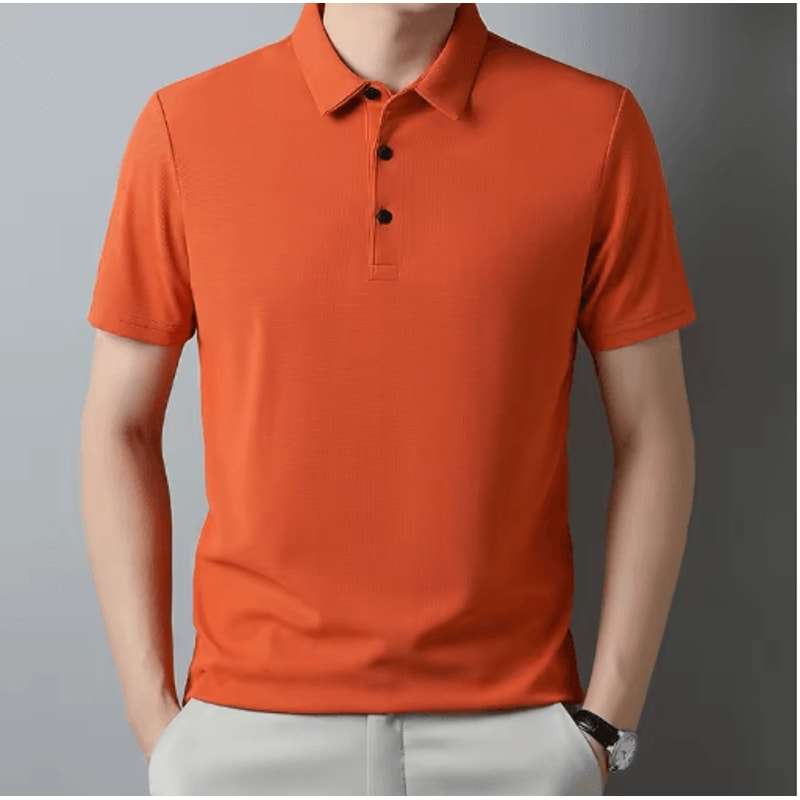 Mens Waffle Polo Shirt Short Sleeve Textured Casual Summer Top 3
