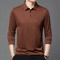 Mens Long Sleeve Polo Shirt Business Casual Breathable Solid Color Essential 1