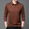 Mens Long Sleeve Polo Shirt Business Casual Breathable Solid Color Essential 1