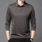 Mens Long Sleeve Polo Shirt Business Casual Breathable Solid Color Essential 2