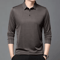 Mens Long Sleeve Polo Shirt Business Casual Breathable Solid Color Essential 2