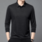 Mens Long Sleeve Polo Shirt Business Casual Breathable Solid Color Essential 3