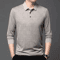 Mens Long Sleeve Polo Shirt Business Casual Breathable Solid Color Essential 4