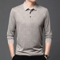 Mens Long Sleeve Polo Shirt Business Casual Breathable Solid Color Essential 4