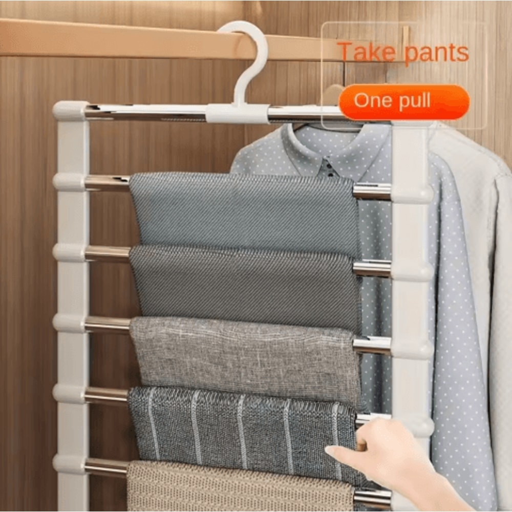 Foldable Pants Hanger Stainless Steel SpaceSaving Closet Organizer 2