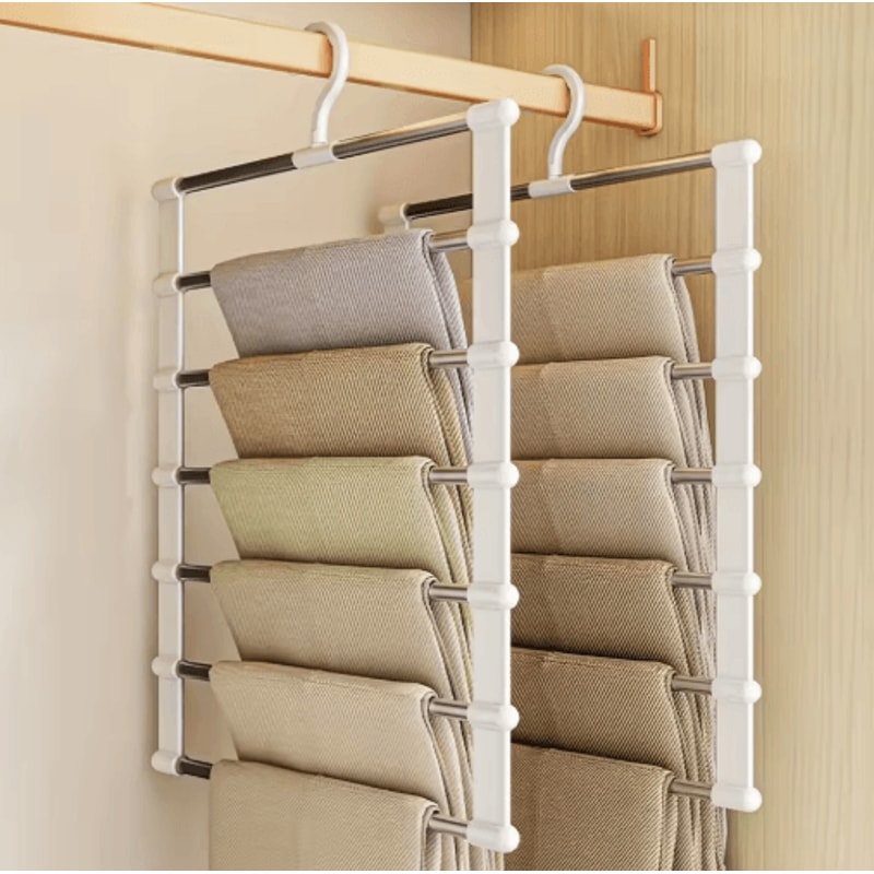 Foldable Pants Hanger Stainless Steel SpaceSaving Closet Organizer 0