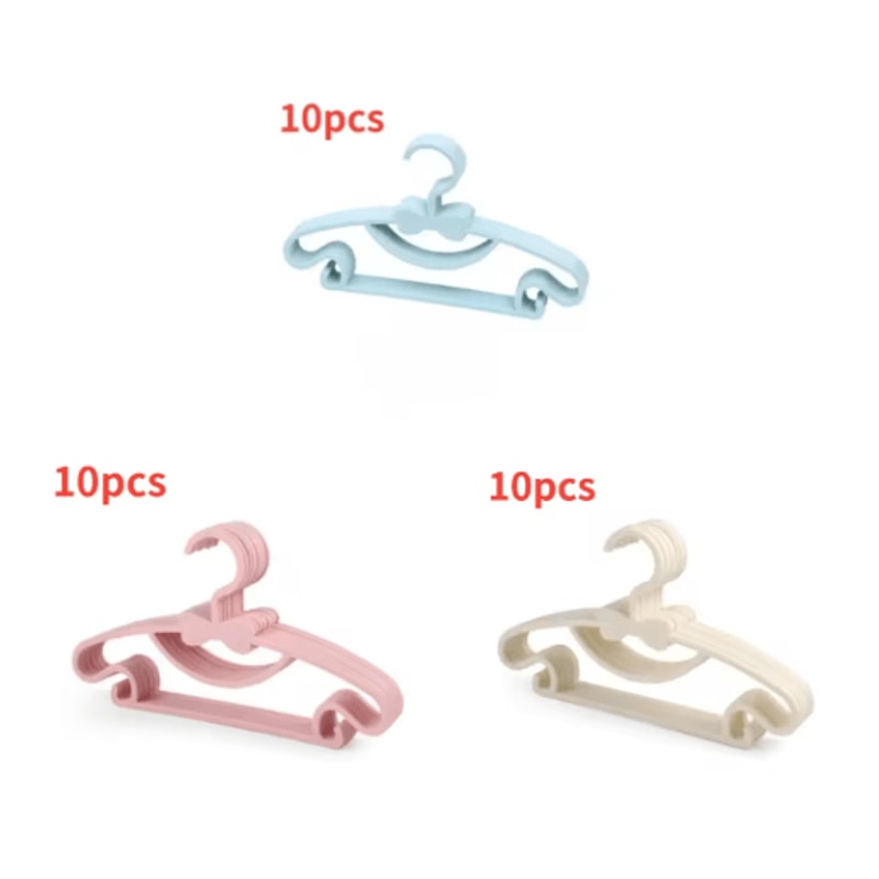 Kids Clothes Hangers Set 10pcs Windproof Baby Childrens Plastic Hangers 2