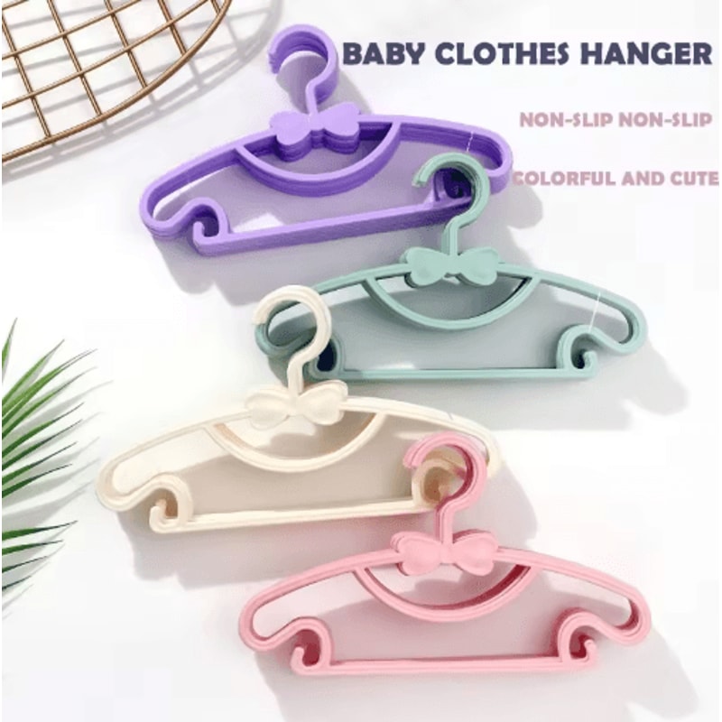 Kids Clothes Hangers Set 10pcs Windproof Baby Childrens Plastic Hangers 8