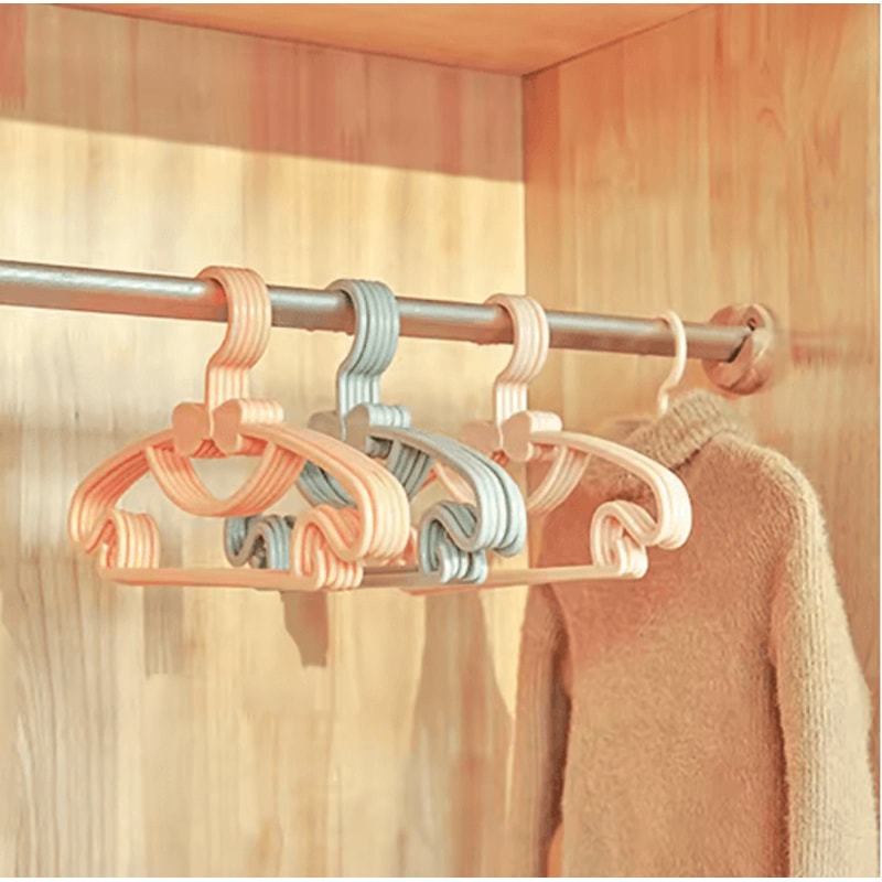 Kids Clothes Hangers Set 10pcs Windproof Baby Childrens Plastic Hangers 11