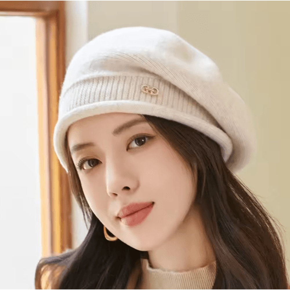 Women Knitted Beanie Soft Stretchy Winter Wool Hat For Everyday Comfort 4