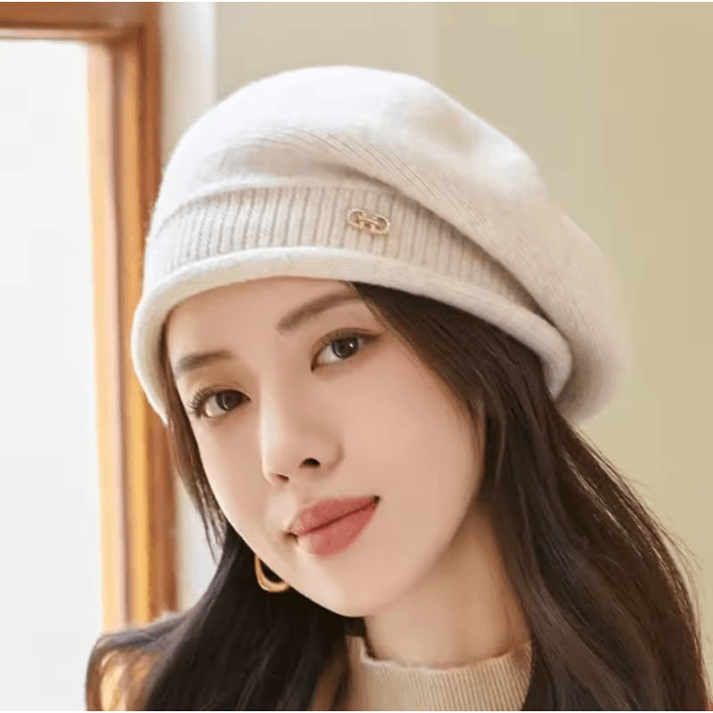 Women Knitted Beanie Soft Stretchy Winter Wool Hat For Everyday Comfort 4