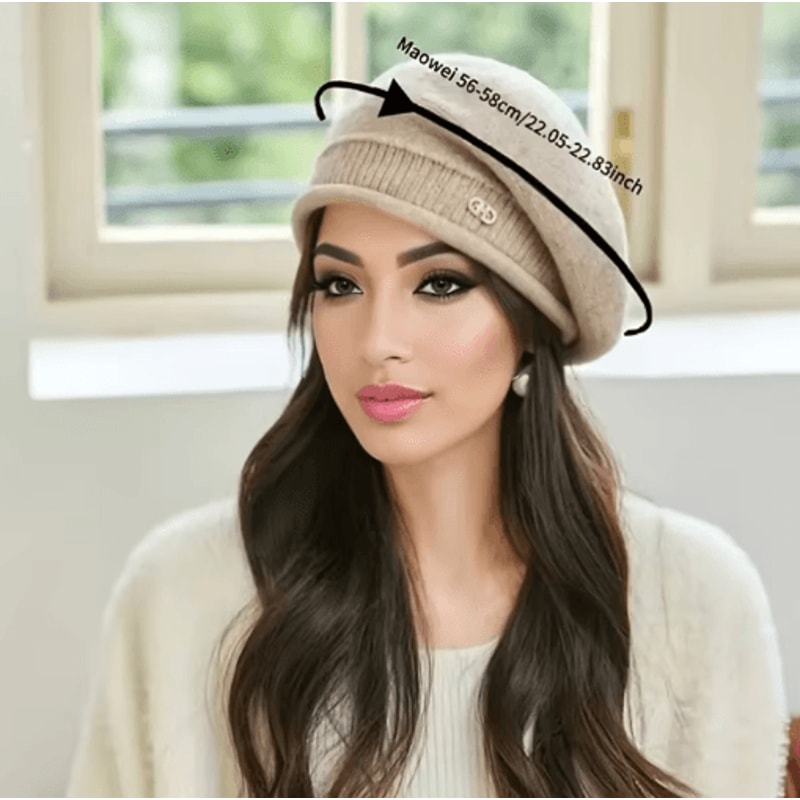 Women Knitted Beanie Soft Stretchy Winter Wool Hat For Everyday Comfort 5