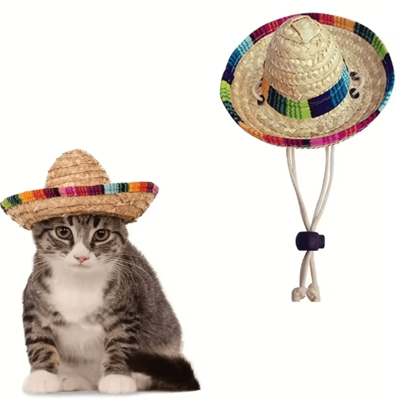 Pet Summer Sun Hat Adjustable Breathable Cat Dog Fashion Hat 1