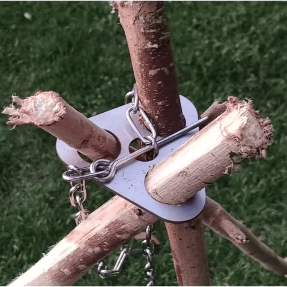 Camping BBQ Tripod Portable Stainless Steel Hanging Rack For Outdoor Cooking 0