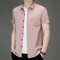 Mens WrinkleFree Printed Shirt Short Sleeve Business Casual NoIron Top 1