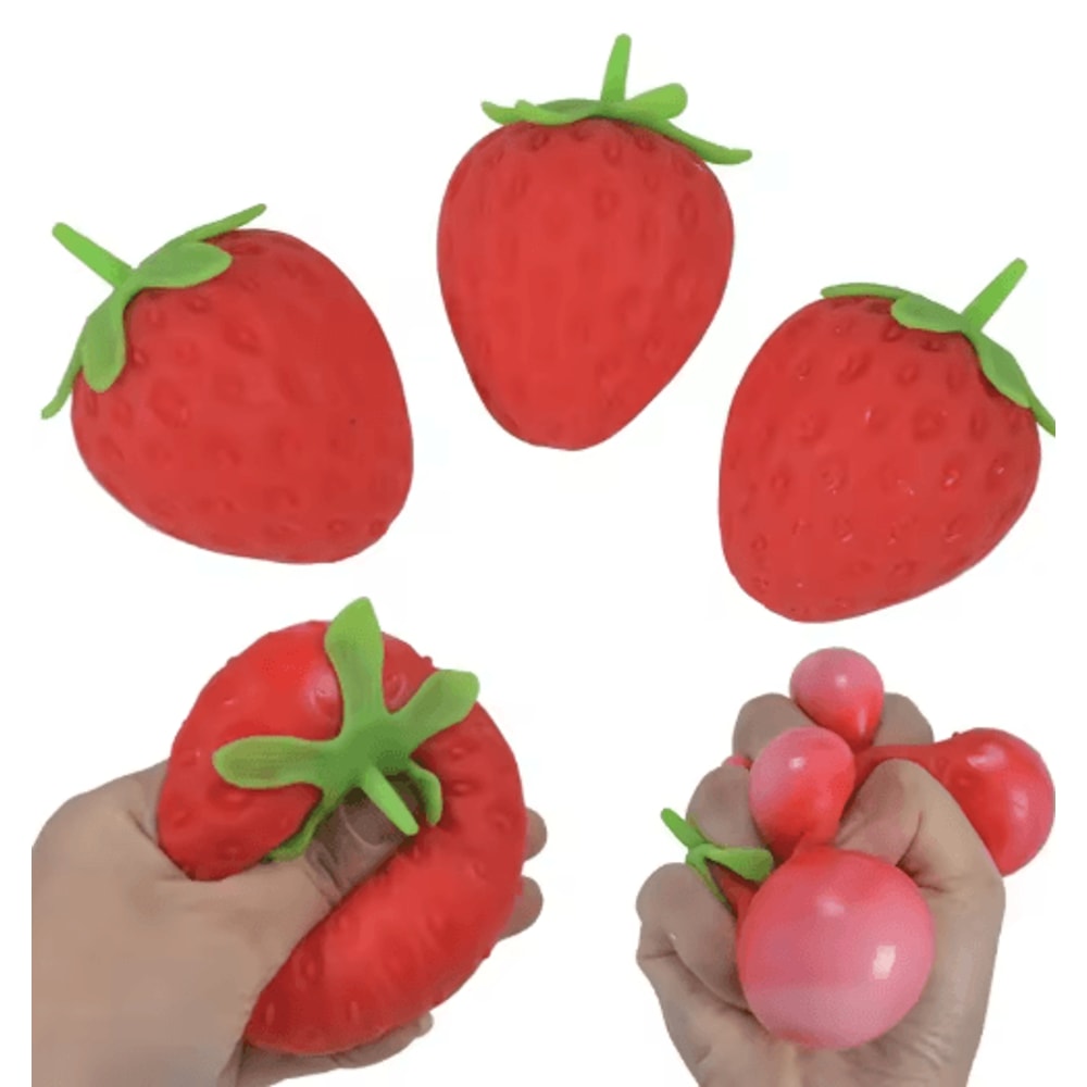 Strawberry Squishy Stress Ball Soft Sensory Squeeze Toy For Kids Adults 0
