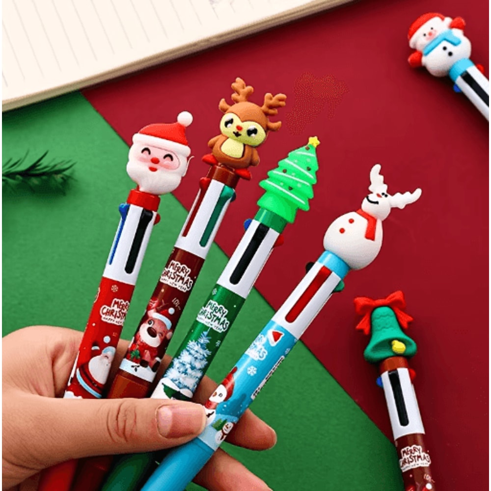 Christmas Ballpoint Pens Set 16pcs Multi Color Santa Claus Holiday Gift Pens 2