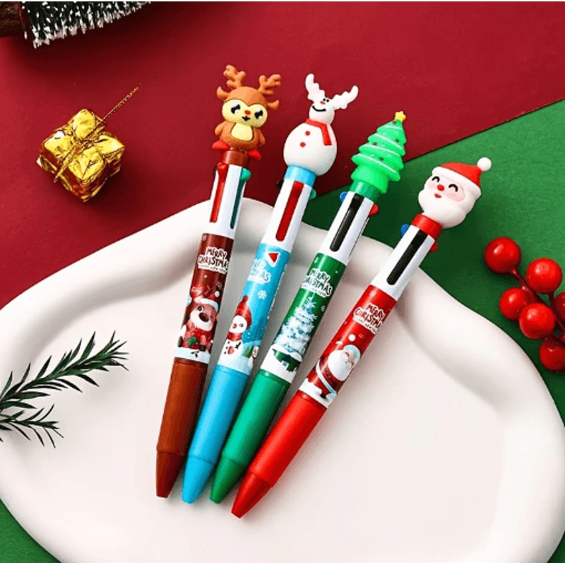 Christmas Ballpoint Pens Set 16pcs Multi Color Santa Claus Holiday Gift Pens 4