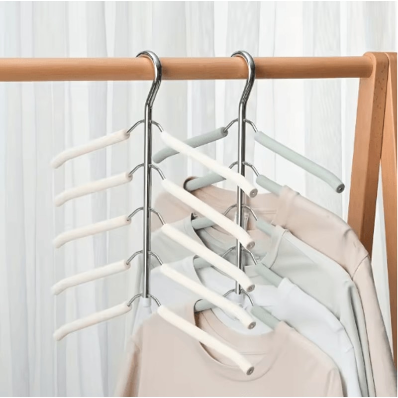 Multi Layer Clothes Rack Metal Space Saving Wardrobe Clothes Drying Organizer 7