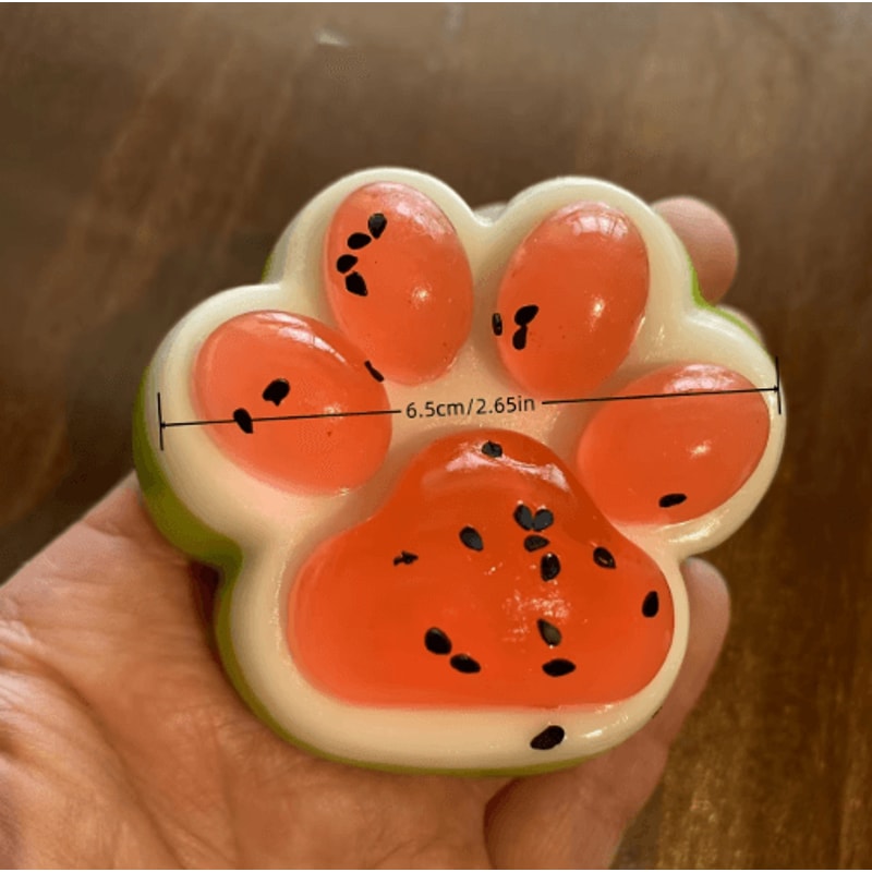 Watermelon Cat Paw Squishy Toy Slow Rising Cute Stress Relief Squeeze Gift 2