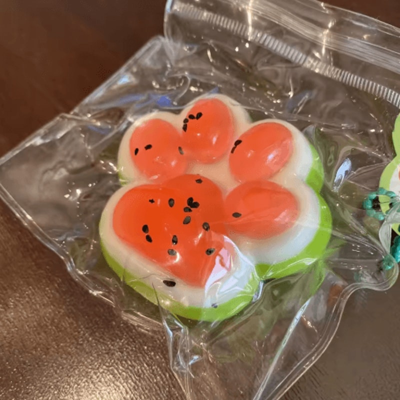 Watermelon Cat Paw Squishy Toy Slow Rising Cute Stress Relief Squeeze Gift 4