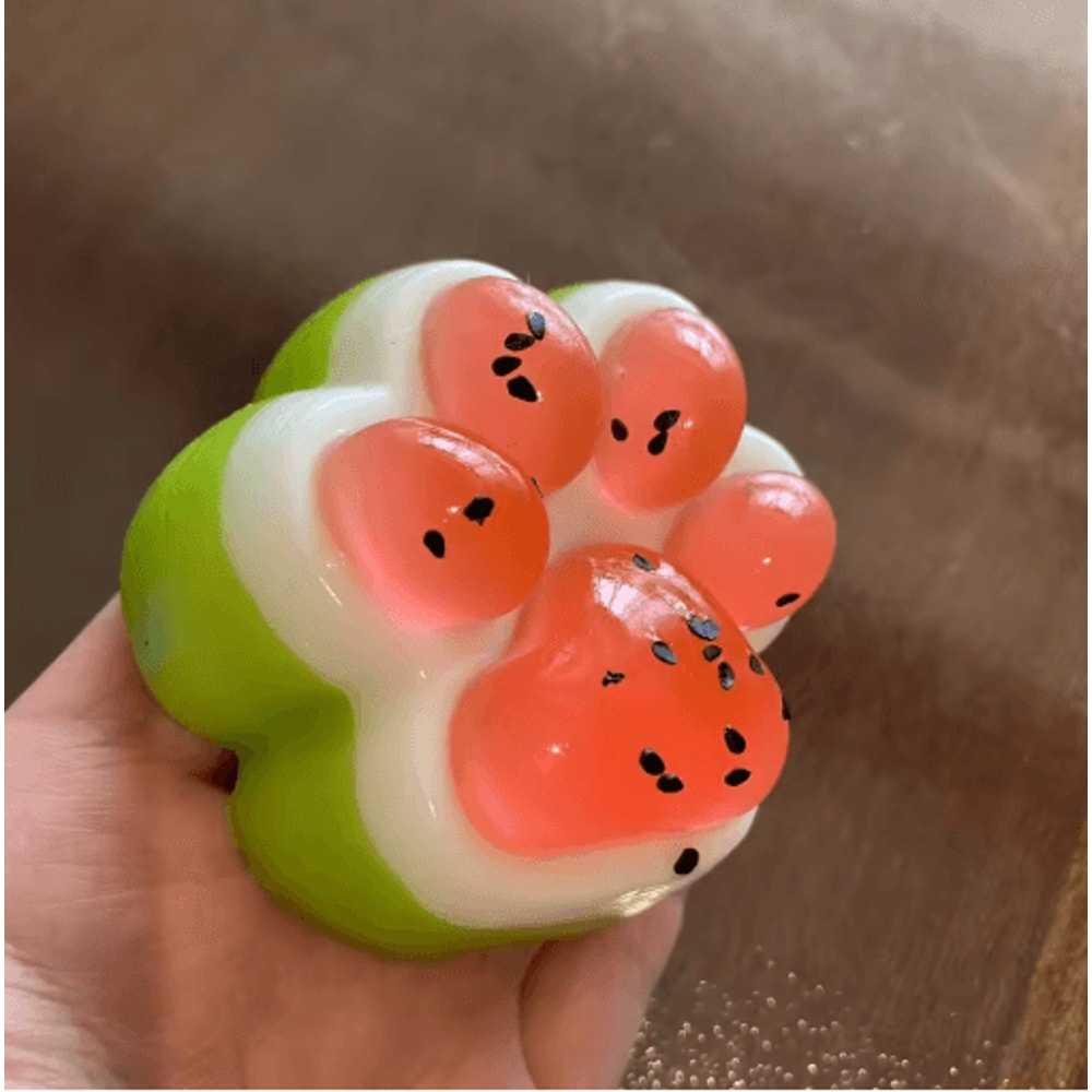 Watermelon Cat Paw Squishy Toy Slow Rising Cute Stress Relief Squeeze Gift 5